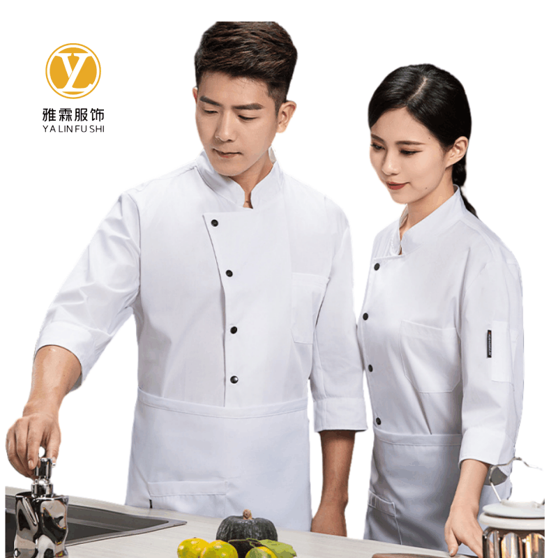 雅霖服 厨师服四件套(短袖上衣+裤子+帽子+围裙)YLF-0610 可定制LOGO 套图片