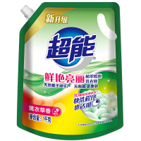 超能洗衣液时尚炫彩植翠低泡1kg*4袋家庭量贩装8斤 (鲜艳亮丽)