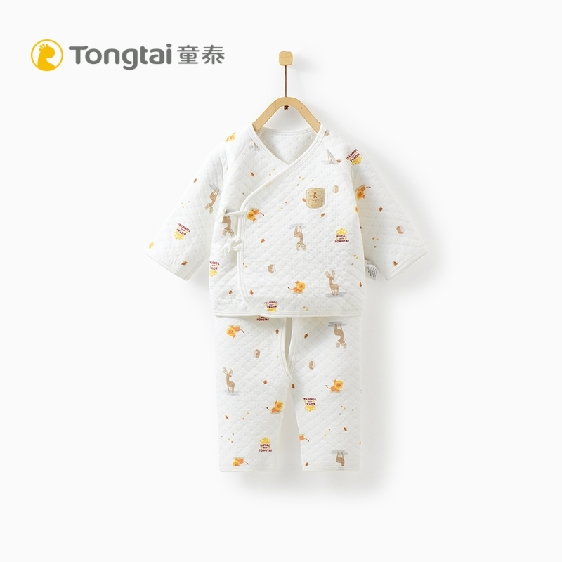 童泰新款纯棉新生儿衣服0-3月婴儿加厚和服套装宝宝系带保暖套装