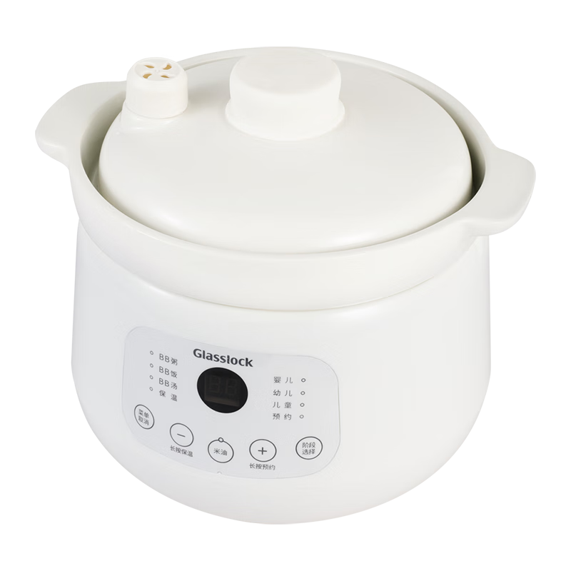 GLASSLOCK 盖朗 辅食电炖锅 白瓷内胆 电压220V 功率250W 容量1L GE-SL01WH / 台高清大图