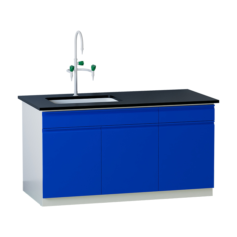 臻远 ZY5052711 实验台实验室 工作台实验桌操作台 全钢深蓝1.5米边台+水槽
