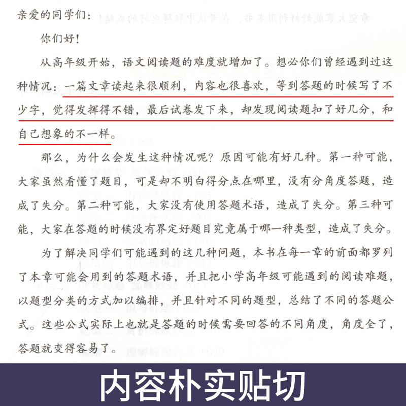 小学语文阅读理解公式法 小学通用 [正版]小学语文阅读理解公式法抓住得分点提分不再难十个考点三十五种题型分析解题公式十七