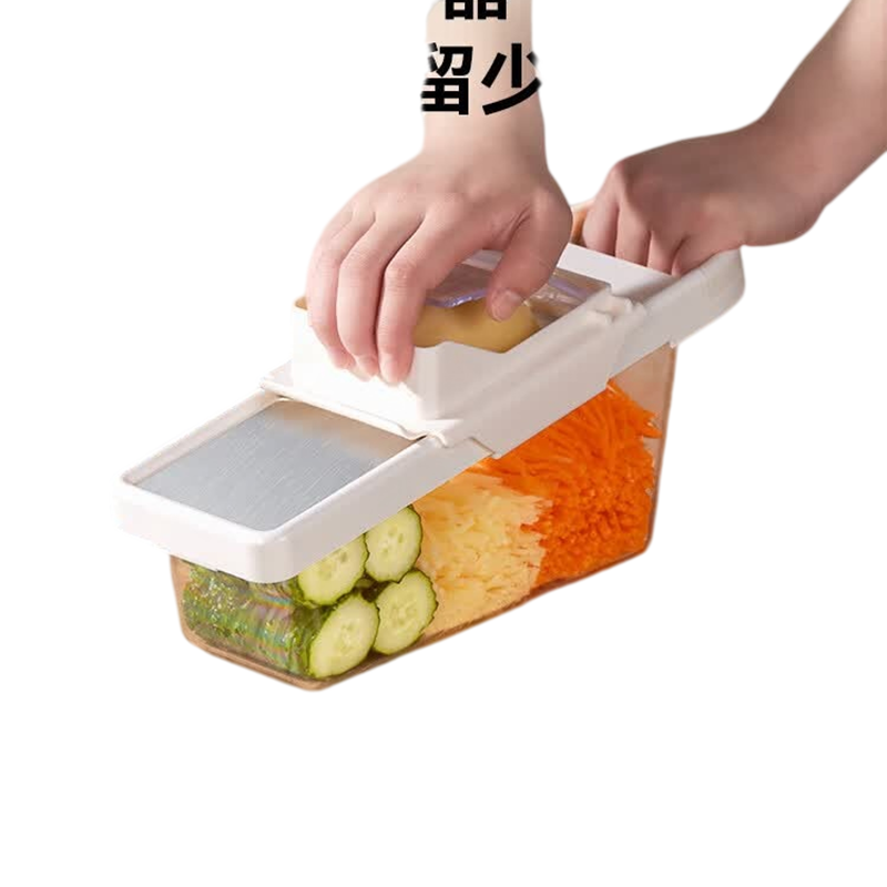 京东京造 多功能切菜神器 厨房擦丝器切丝器 土豆刨丝器 (3刀片+护手器)