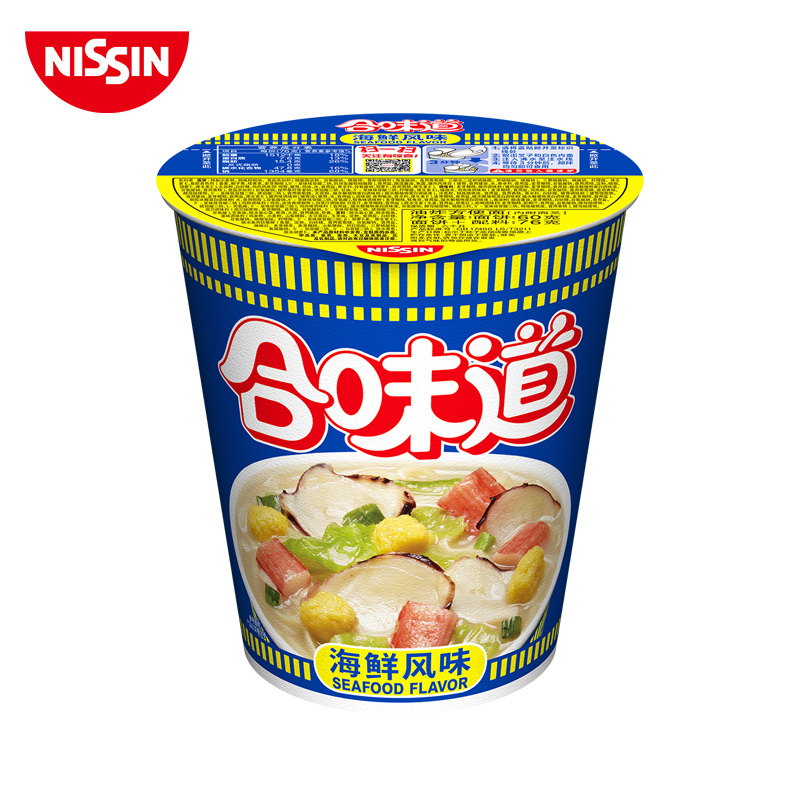 日清 合味道方便面 海鲜风味 76g/杯 12杯整箱装 杯面速食方便面网红泡面桶面