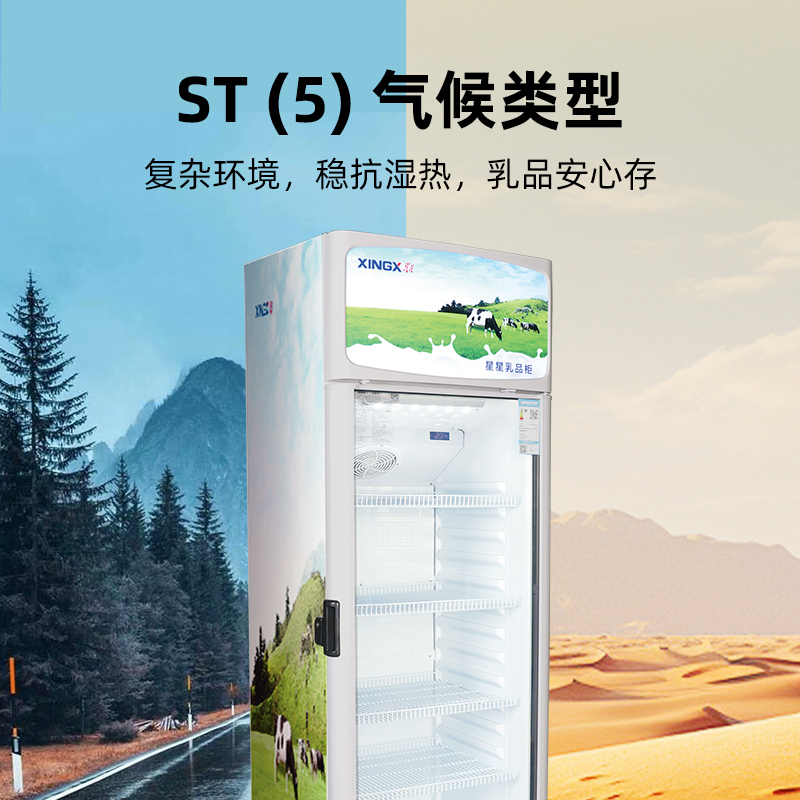 星星(XINGX)LSC-248FDM-TY乳品柜 展示柜 饮料柜 冷藏柜 商用立式冷柜 玻璃门 超市大容量冰箱高清大图