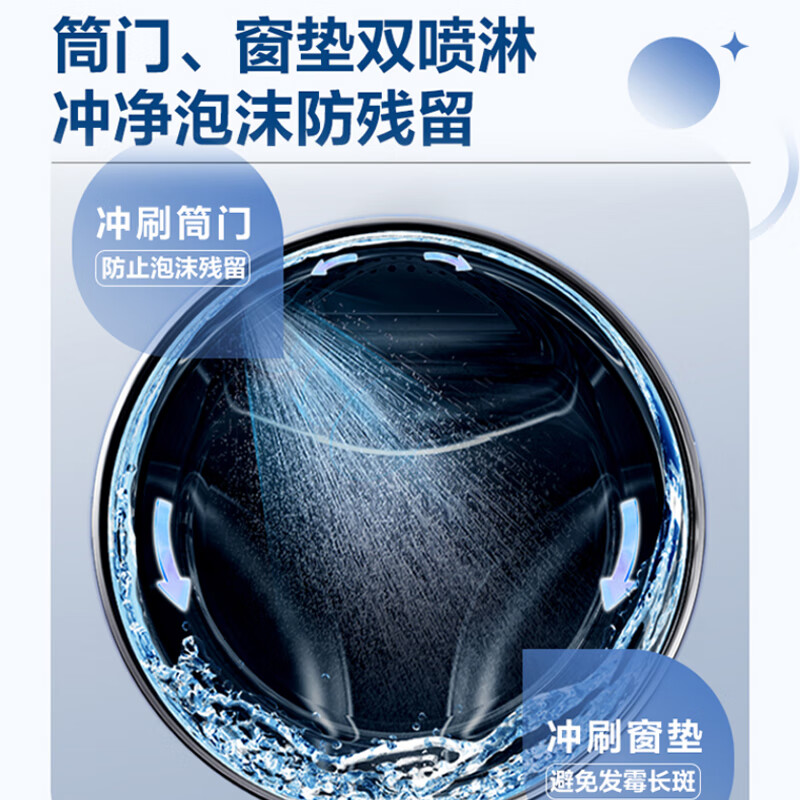 海尔(Haier)滚筒洗衣机全自动 初色系列洗烘一体 10KG超薄家用变频一级能效 六维减震 XQG100-H606H高清大图