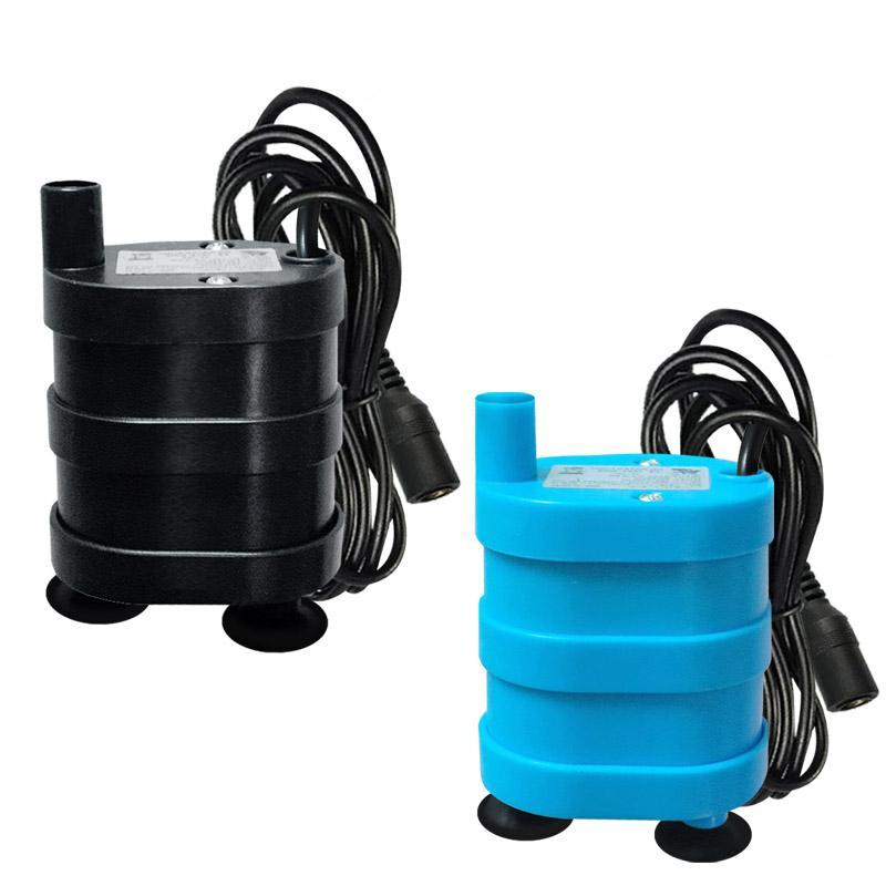 微型直流水泵USB5V鱼缸太阳能喷泉流水小型12V潜水泵 12V黑色5.5*2.1母插头