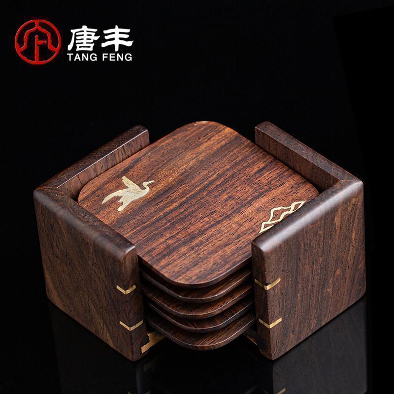 家柏饰(CORATED)黑檀实道六君子家用办公功夫茶具配件茶夹茶托茶艺组合Z