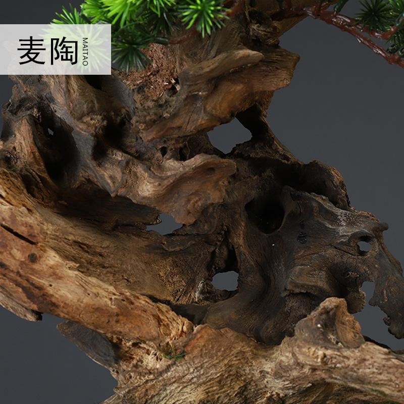 美帮汇仿真新中式迎客松盆景绿植客厅酒店家居玄关装饰品样板间软装摆件高清大图