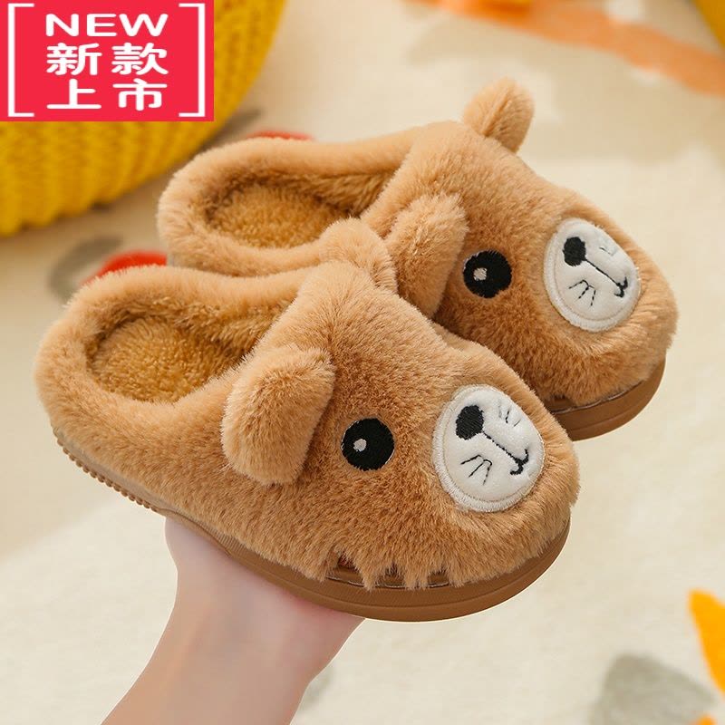 可莉允新款儿童棉拖鞋冬季卡通可爱网红男女童居家室内小孩毛绒保暖棉鞋图片