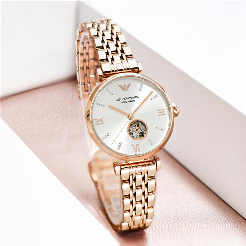阿玛尼emporioarmani满天星手表时尚全自动机械女士腕表送女友生日