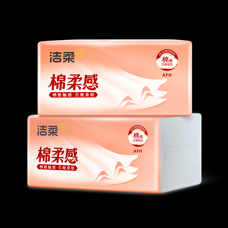 洁柔 DR004-03棉柔感立体压花软抽90抽3层*3包/提高清大图