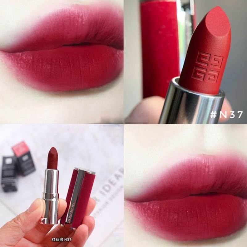 纪梵希(GIVENCHY)小羊皮红丝绒#N37口红小样 1支 高定皮革丝绒妆效持久水润高清大图