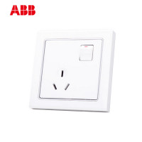 ABB开关插座 德宁雅白 10A一开三孔带开关墙壁电源插座面板AN223