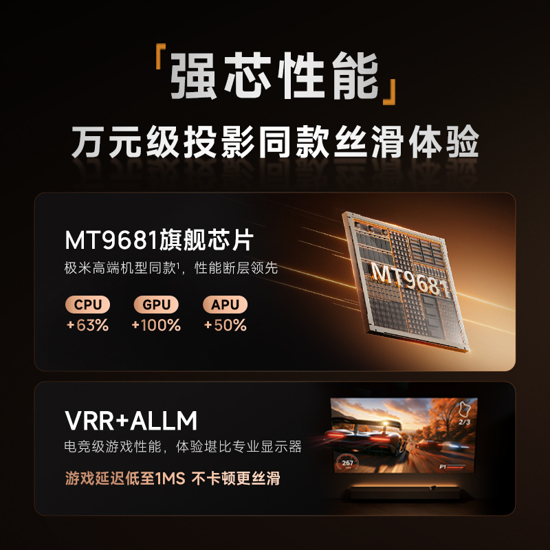 极米Z9X 4K 高亮版 全新轻薄4K光学变焦投影 1300CVIA真实高亮 家用智能投影仪高清家庭影院云台投影机