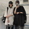 INSstudios 潮流ins潮牌嘻哈小众拉丝流苏拼接假两件短袖T恤男女 白色 M