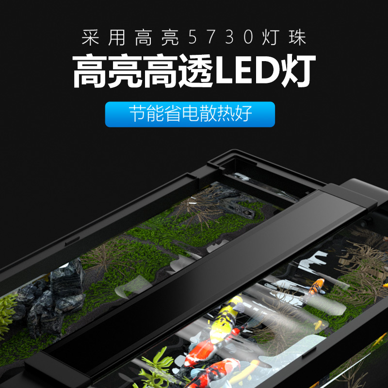 鱼缸超白客厅小型桌面创意热带鱼缸高清玻璃家用免换水生态水族箱高清大图