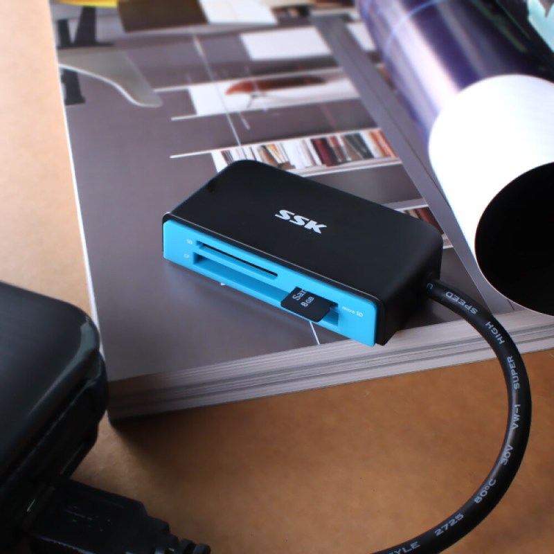 企购优品飚王SCRM330多功能合一读卡器USB3.0高速读写支持TF/SD/CF等手机卡相机卡