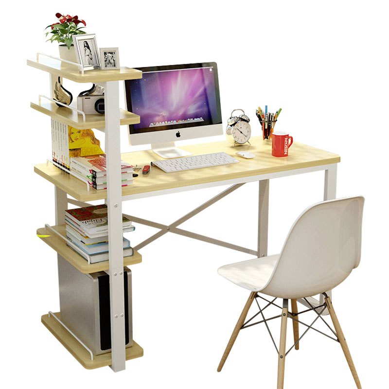 三能 办公家具简约现代电脑桌台式家用简约书柜书桌一体书架组合写字台其他办公桌子高清大图