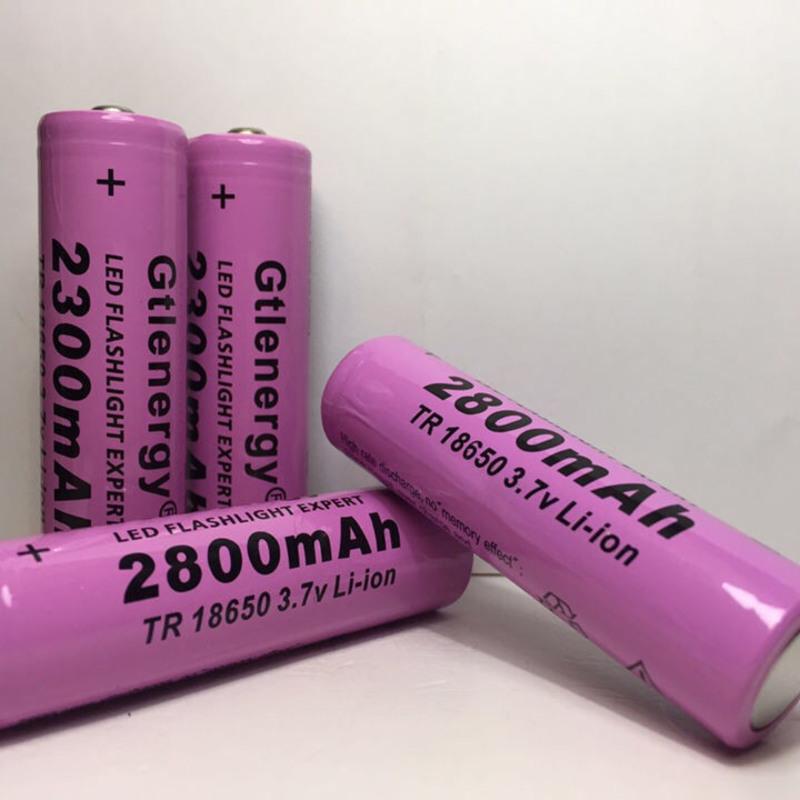 2个电池加一个充电器18元 GTL18650锂电池高容量3容量3.7伏动力电池平头尖头