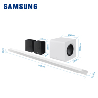 三星SAMSUNG HW-S801B/XZ+9500S 5.1.4声道杜比全景声回音壁家庭影院套装 纤薄Soundbar