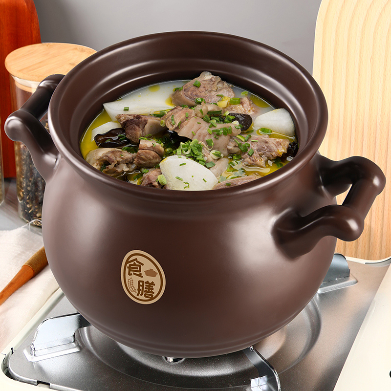 康舒砂锅棕食膳新品炖锅汤锅家用燃气砂锅煲耐高温陶瓷沙锅瓷煲