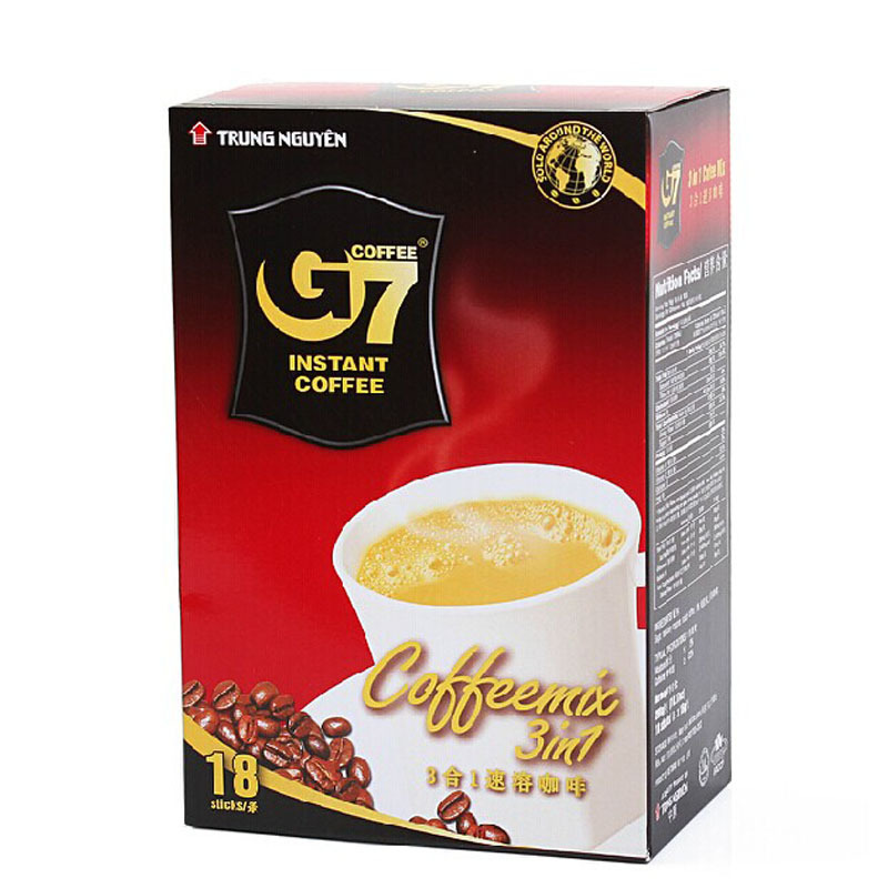 越南进口中原G7 coffee速溶原味3合1即速溶咖啡粉288g盒装