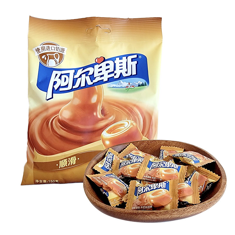 阿尔卑斯特浓牛奶硬糖焦香源味草莓缤纷乐果袋装150g婚庆结婚喜糖 阿尔卑斯 焦香源味150g*1袋（35颗）
