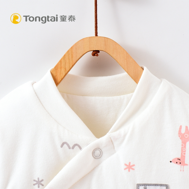 童泰(TONGTAI)冬款纯棉新生儿衣服婴儿偏开连体衣1-18月男女宝宝夹棉蝴蝶衣儿童棉服小童宝宝棉服