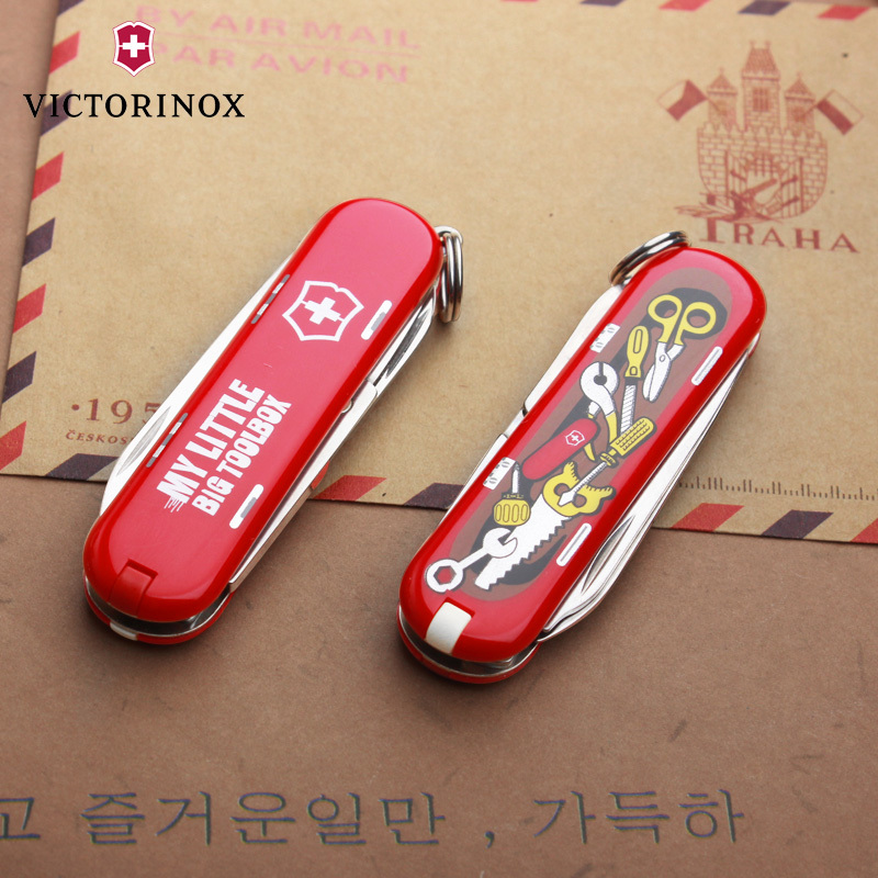 原装进口维氏瑞士军刀典范炫彩系列 0.6223.L1404 工具箱 58MM