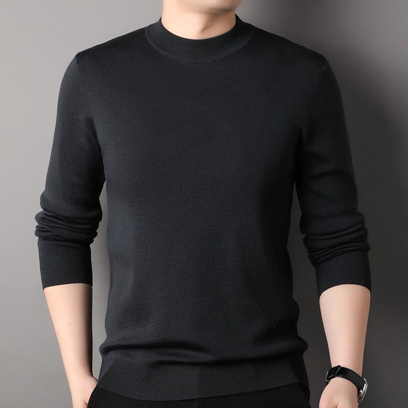 精纺加厚山羊绒衫春秋新款圆领男士羊绒衫100%宽松加厚羊毛衫套头针织打底衫毛衣男套头长袖纯羊绒春秋季休闲打底衫毛衣男图片
