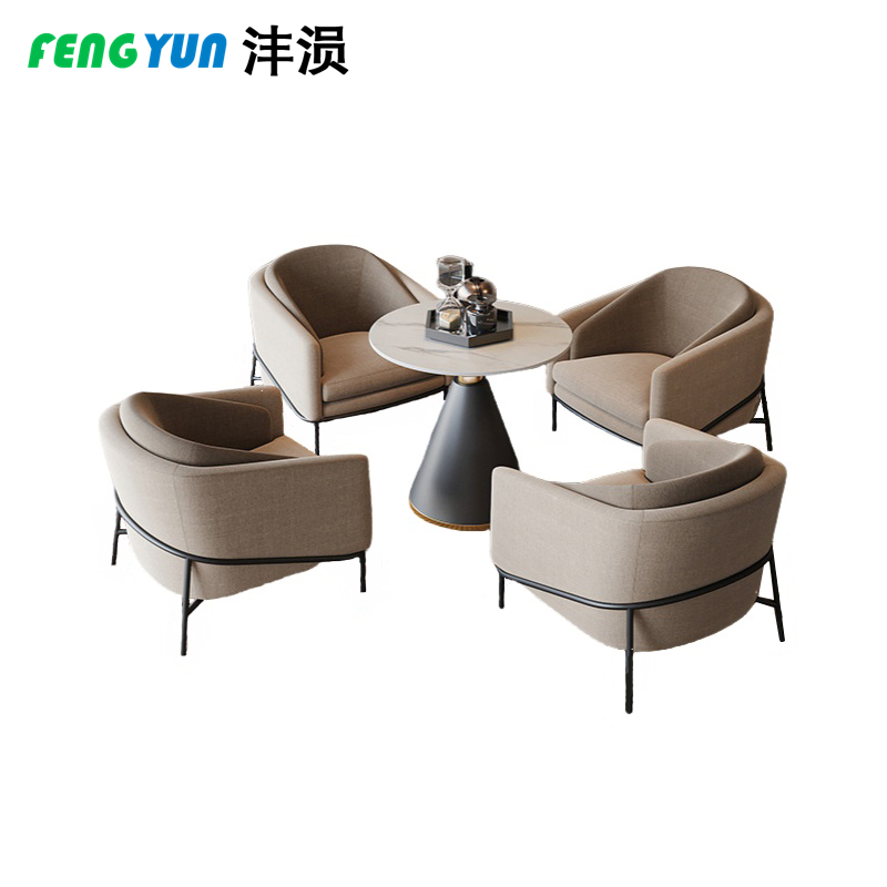 沣涢 接待休息沙发组合 一桌四椅 套高清大图