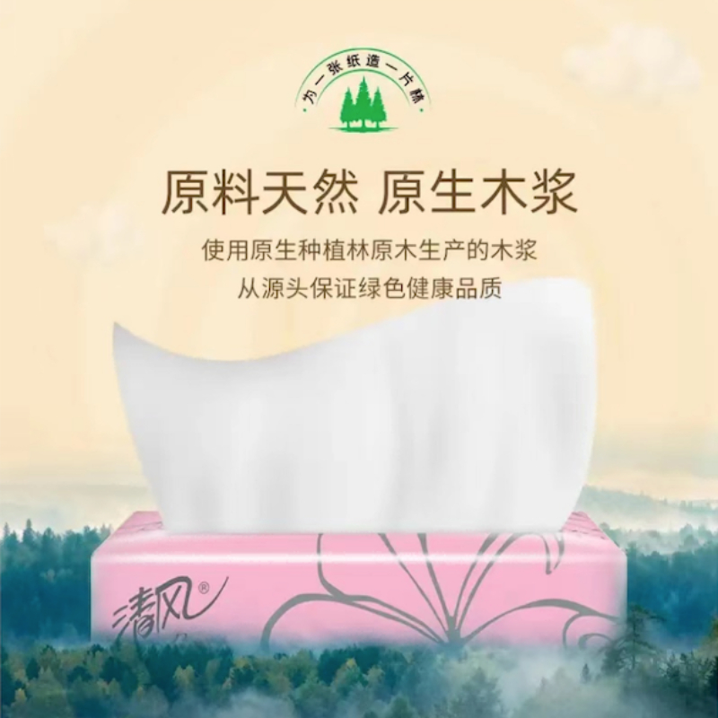 清风 超质感系列 抽纸 24包(2层200抽)AR3AZC 整箱高清大图