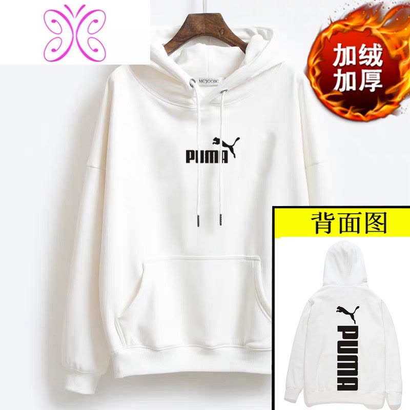 YUANSU卫衣秋冬男女2020新款潮流加绒加厚连帽情侣款帽衫运动装休闲衣服卫衣图片