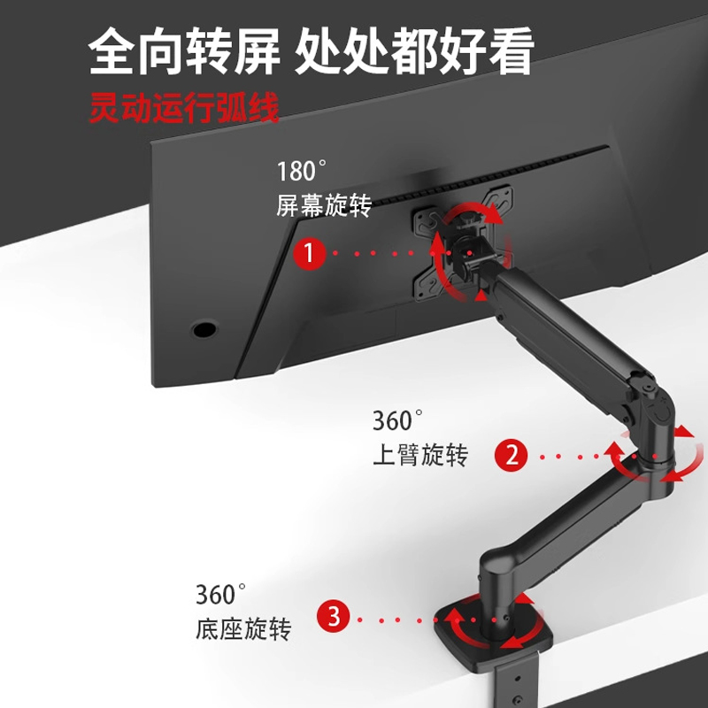 淘行者 TXZ-XP15S 铝合金 显示器支架(计价单位:台)黑色高清大图