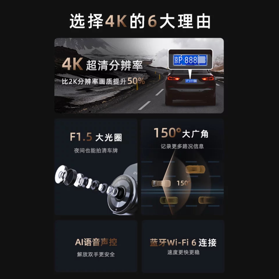 360行车记录仪G300 4K 单摄高清大图
