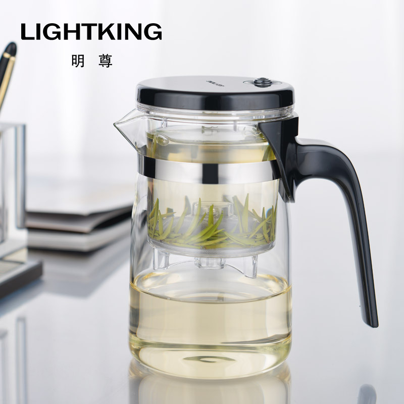 KAMJOVE/金灶 明尊 E系列 飘逸杯 弹压式茶道杯 耐热高硼硅玻璃茶具 花茶壶 过滤茶杯 泡茶壶 玻璃茶壶 茶道