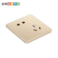 公牛(BULL)装饰开关 86型墙壁家用暗装电源插座10A电源二三插5孔五孔电源插G18Z223A/G18Z223玫瑰金