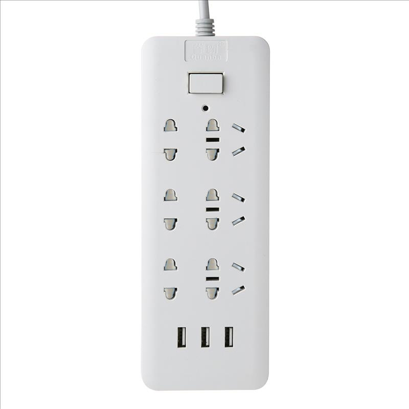 拳霸插座3usb手机充电六位插线板接线板插排排插座拖线板线长25米