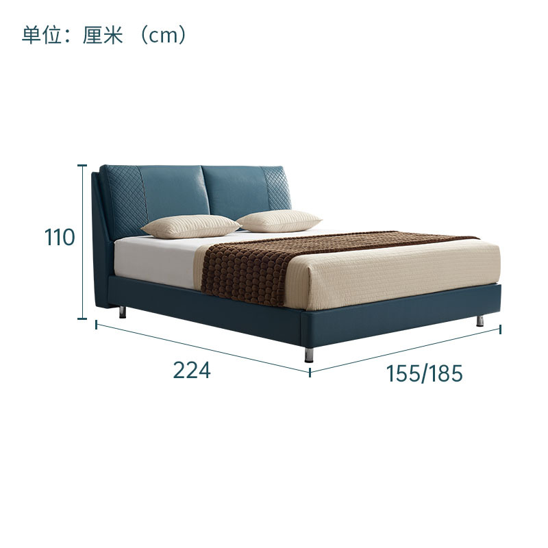 [经典时尚皮床]慕思现代经典时尚 真皮床双人床1.8米 奥兰岛
