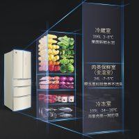 格力(GREE )冰箱BCD-339WPQG/极光金法式多门 339升魔法保鲜冰箱智能变频 瞬冻保鲜黑科技 法式多门冰箱