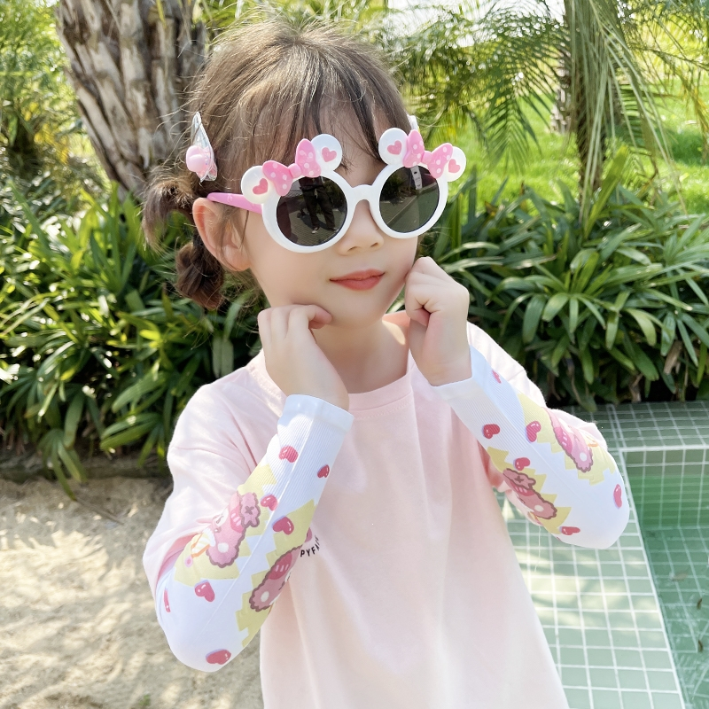 儿童冰袖防晒可爱宝宝卡通套袖女童闪电客男童薄款护臂夏季小孩冰丝