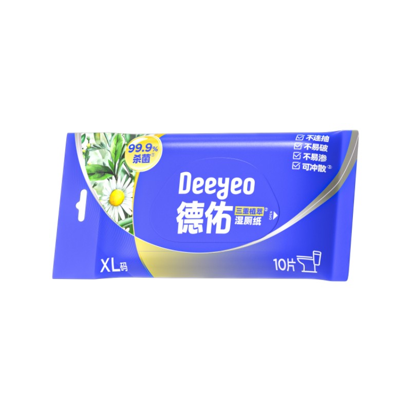 德佑三重植萃湿厕纸基础版10片/包30包高清大图