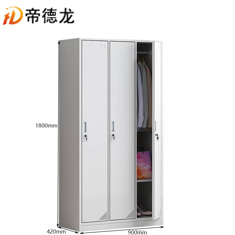 帝德龙三门衣柜员工宿舍存包柜储物柜Y02高清大图