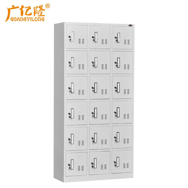 广亿隆钢制碗柜储物柜铁皮更衣柜带锁存放柜 18门WH-WGR95#I/个