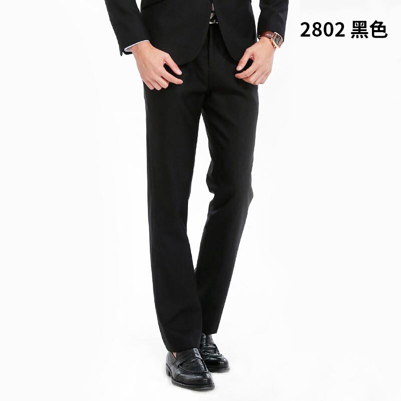 春秋季男士商务休闲西装裤修身工装直筒工作裤职业正装黑色西裤