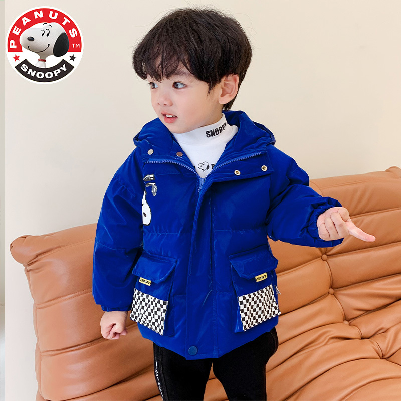 史努比(SNOOPY)儿童羽绒服加厚短款冬季新款洋气中小童纯色白鸭绒羽绒外套AF097