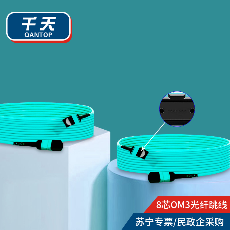 千天(QANTOP)光纤跳线 OM3万兆多模 40G光模块用集束光纤线 MPO-MPO母头8芯QT-GXTX426