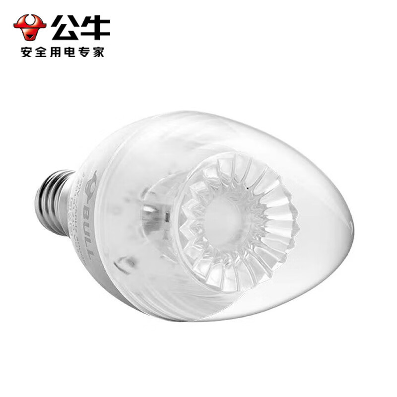 公牛 MQ-D003B-BS E14 LED灯泡3W 银色蜡烛泡6500K (日光色)