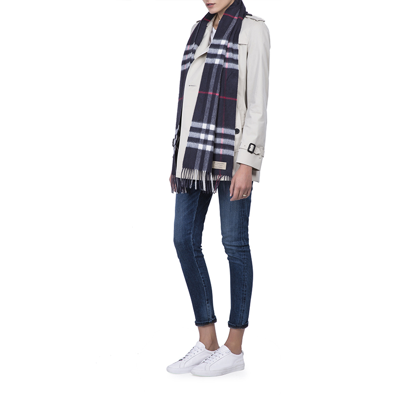 [20春夏新品]BURBERRY/博柏利 男女通用款格纹山羊绒围巾